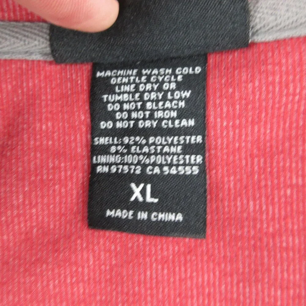 Landway Sweater Mens Extra Large Red Cityluxe Long Sleeve Pullover 1/4 Zip